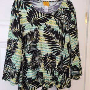 Ruby Rd. 3/4‎ top with palm design Size XL